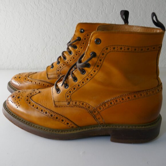 Mr. B's Gentlemen's Boutique for Aldo Men's EU 43 US 10 Tan Wingtip Ankle Boots - Picture 13 of 16